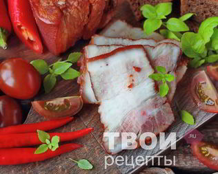 Сало в луковой шелухе