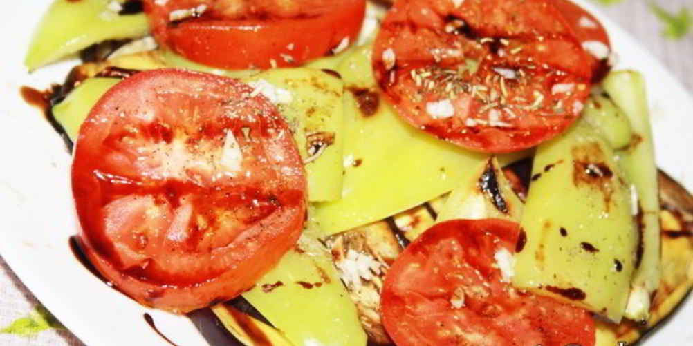 Рецепт антипасти из баклажана, сладкого перца и помидора