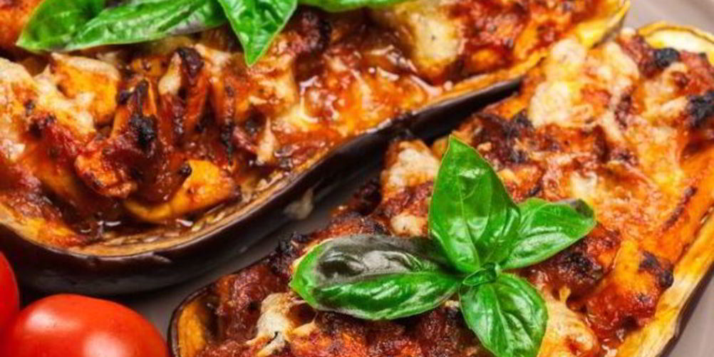 Рецепт баклажановые лодочки с фаршем