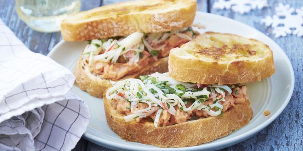 Рецепт бутерброд с крабовой пастой