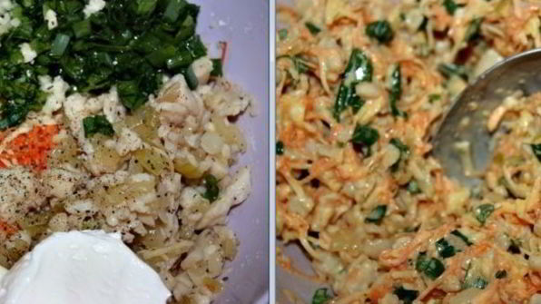 бутерброды из слоеного теста с сыром, курицей и морковью