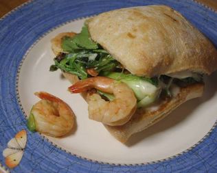 Бутерброды с креветками-мисо