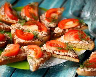 Бутерброды с печенью трески