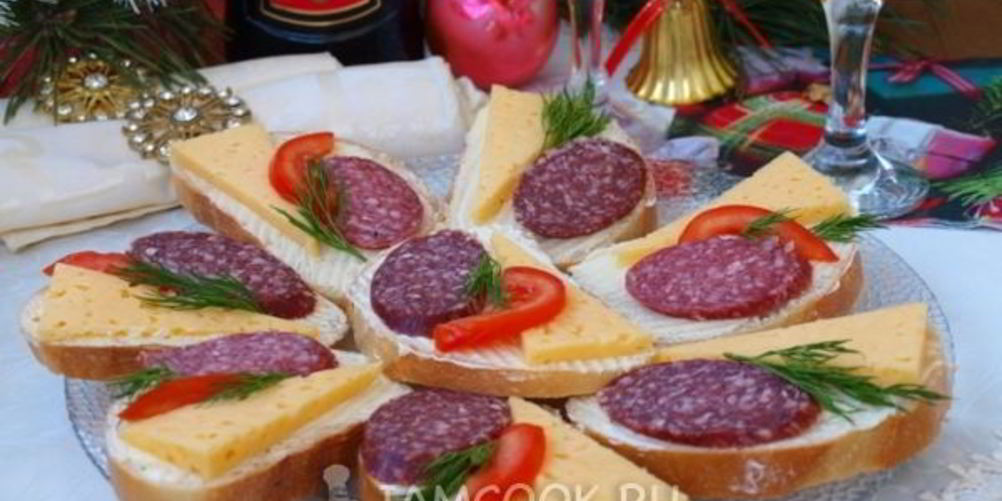 Рецепт бутерброды с сыром и колбасой