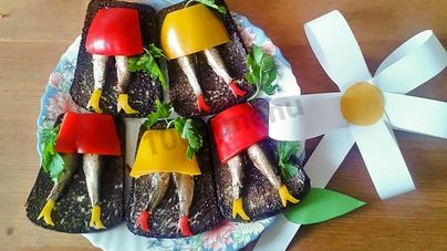 Бутерброды со шпротами праздничные