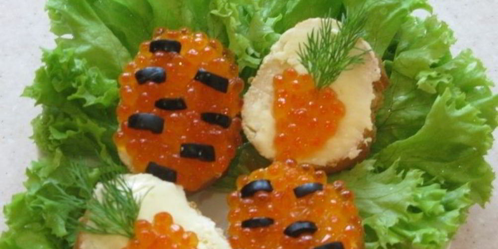 Рецепт маленькие бутерброды с икрой