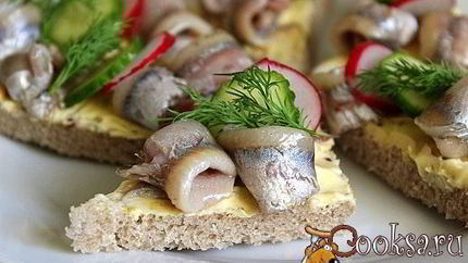 Праздничные бутерброды с килькой Балтийская весна