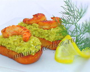 Праздничные бутерброды с креветками