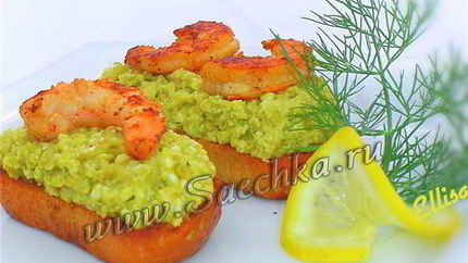 Праздничные бутерброды с креветками