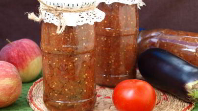 Икра из баклажанов с яблоками