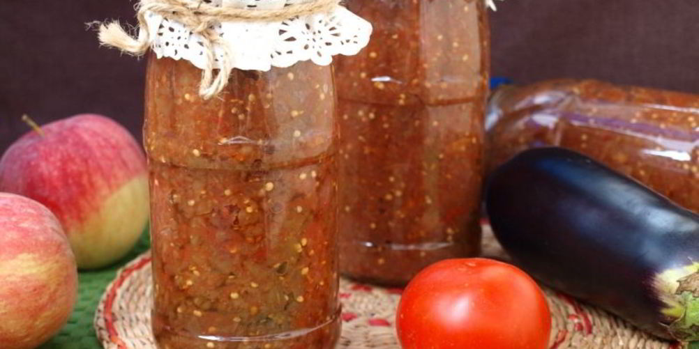 Рецепт икра из баклажанов с яблоками