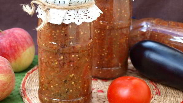 икра из баклажанов с яблоками