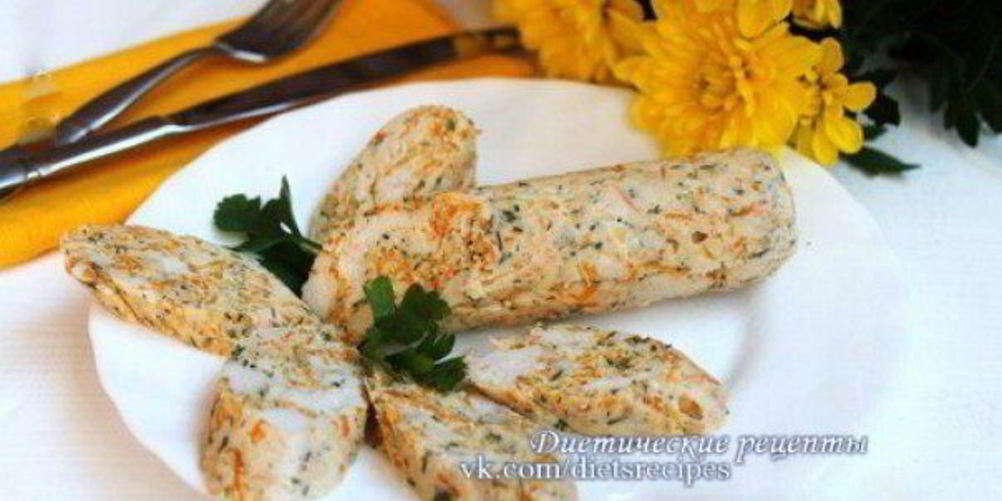 Рецепт колбаса из куриного филе с овощами
