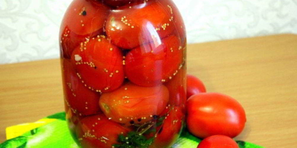 Рецепт маринованные помидоры с базиликом и семенами горчицы