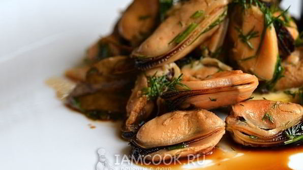 мидии маринованные с соевым соусом