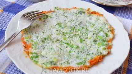 Белковый омлет с морковью