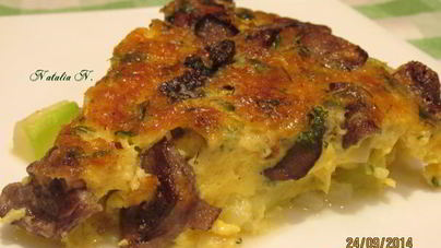 Фриттата из кабачков с грибами