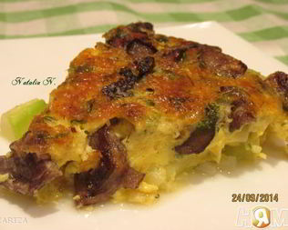 Фриттата из кабачков с грибами