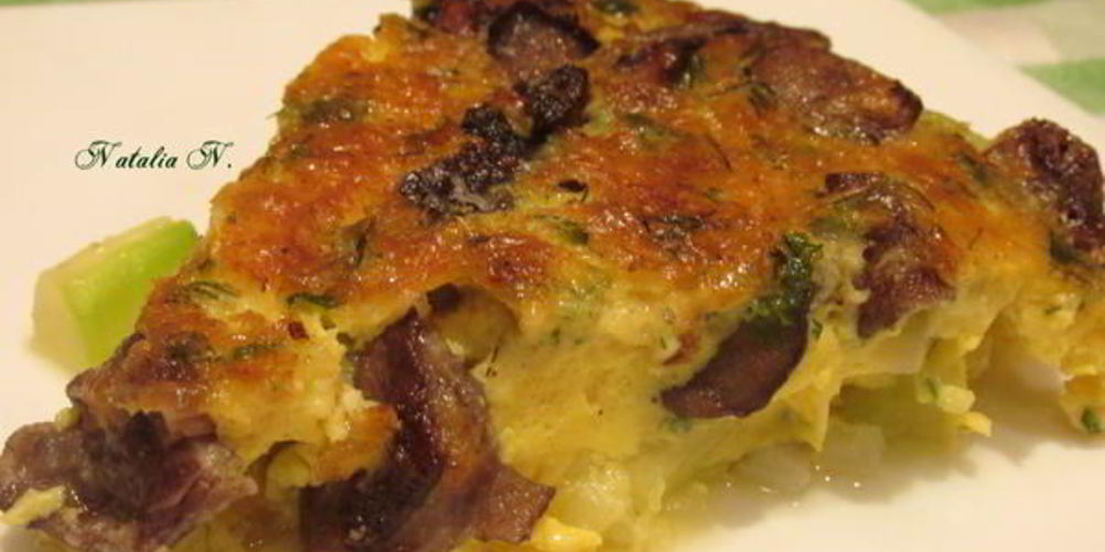 Рецепт фриттата из кабачков с грибами