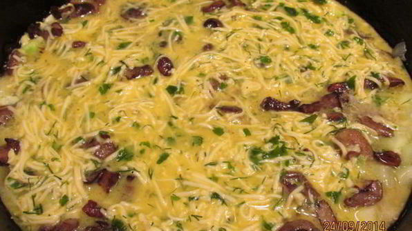 фриттата из кабачков с грибами