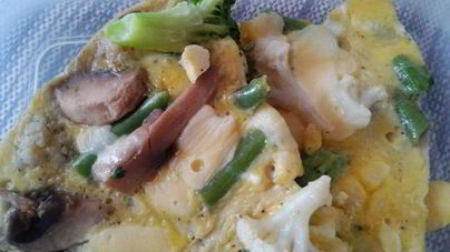 Фриттата с грибами и цветной капустой