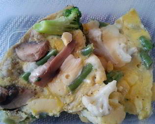 Фриттата с грибами и цветной капустой