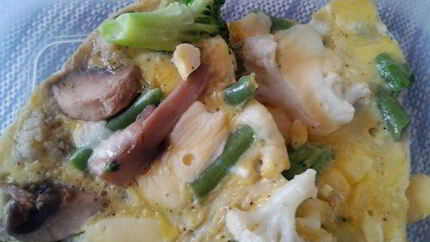 Фриттата с грибами и цветной капустой