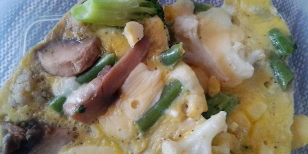 Рецепт фриттата с грибами и цветной капустой