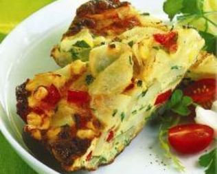 Фриттата с кукурузой и сладким перцем