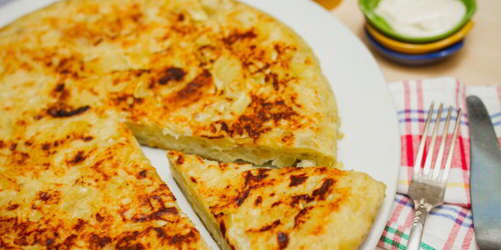 Рецепт картофельно-луковый омлет