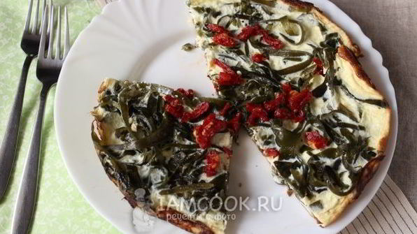 омлет камуфляж с морской капустой