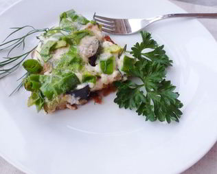 Омлет с баклажаном и кабачком