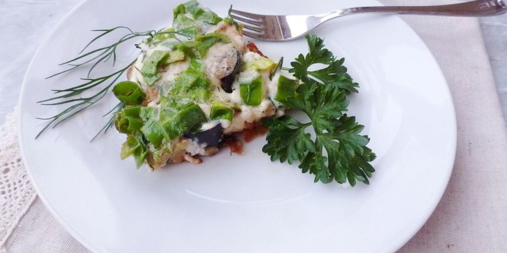 Рецепт омлет с баклажаном и кабачком