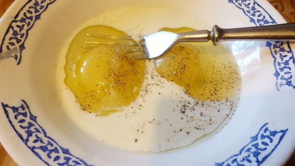 омлет с баклажаном и кабачком