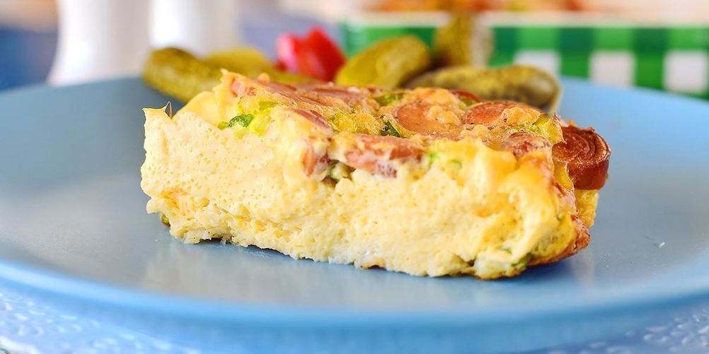 Рецепт омлет с колбасой в духовке