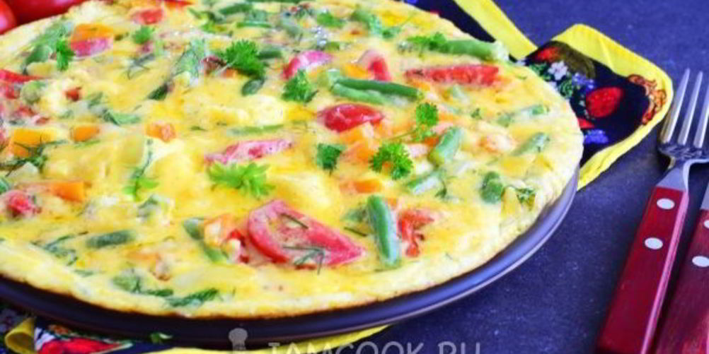 Рецепт омлет с овощами на сковороде