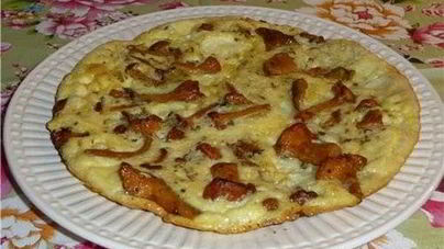 Омлет с творогом и лисичками