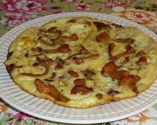 Омлет с творогом и лисичками