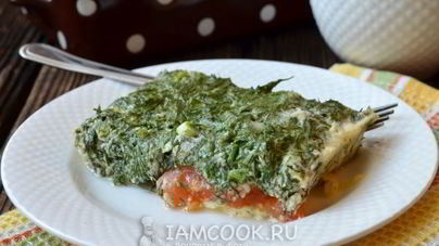 Омлет с творогом и укропом