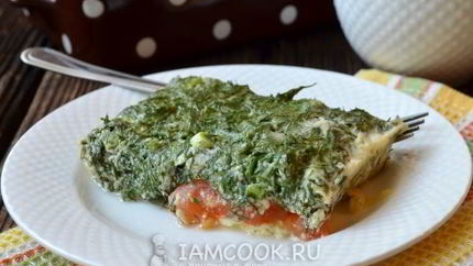 Омлет с творогом и укропом