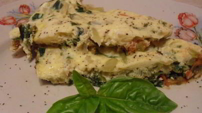 Омлет со спаржевой фасолью