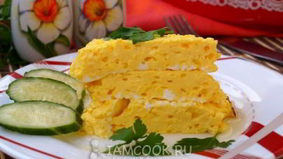 Пышный омлет в духовке