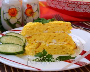 Пышный омлет в духовке