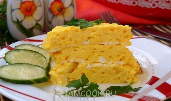 Пышный омлет в духовке