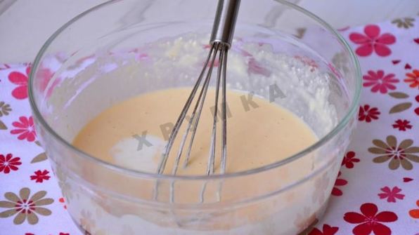 сладкий творожный омлет