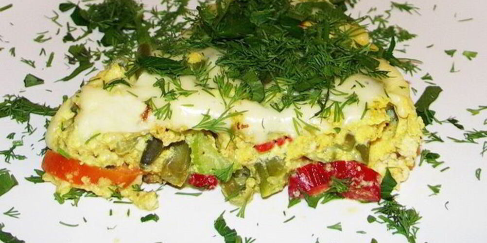 Рецепт сырный омлет со стручковой фасолью