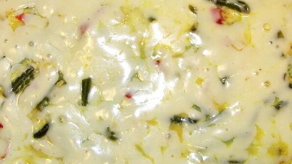 сырный омлет со стручковой фасолью