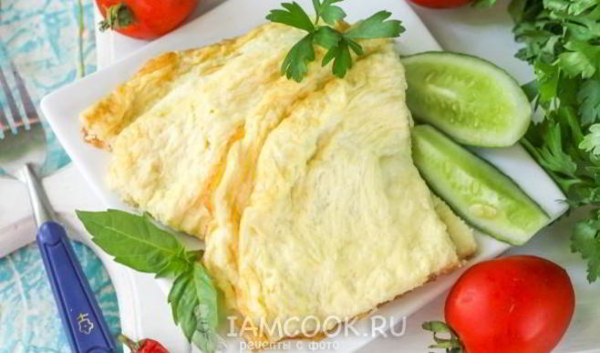 Воздушный омлет на сковороде