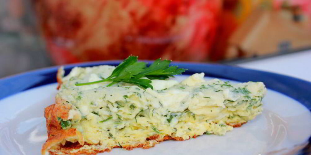 Рецепт взбитый омлет с сыром и зеленью