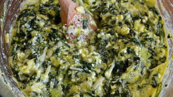 запеченная фриттата со шпинатом